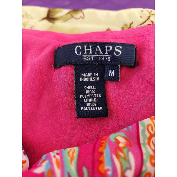 Vtg Y2k Chaps Bright Pink Paisley Asymmetrical Layered Tiered Colorful Skirt M - Picture 6 of 7